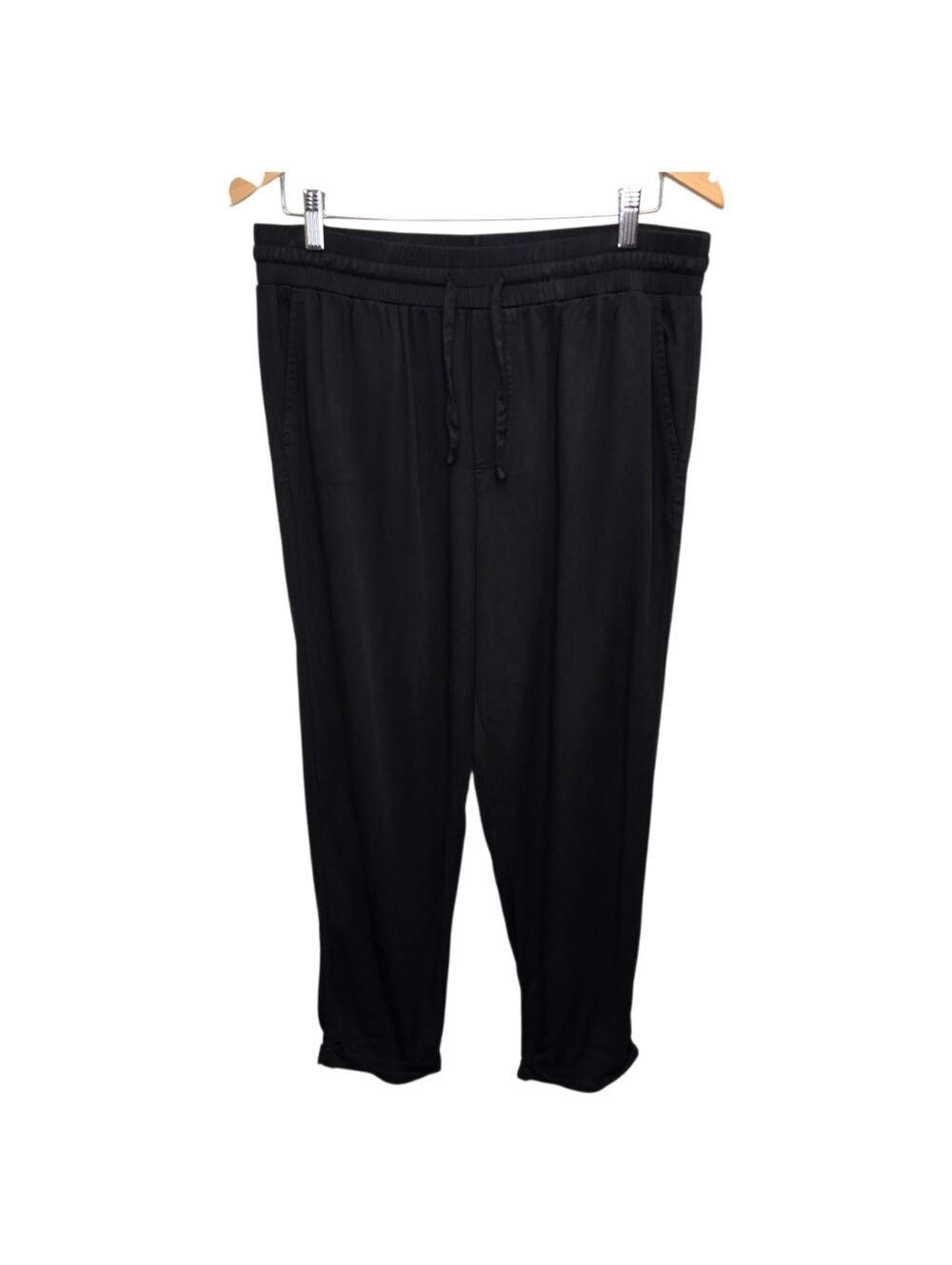 Forever 21 Women's L Black Jogger Tapered Pants Drawstring Elastic Waist Casual